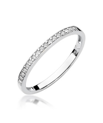 Złoty pierścionek z diamentem Białe złoto EW-306 0,09ct