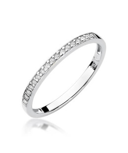 Złoty pierścionek z diamentem Białe złoto EW-306 0,09ct