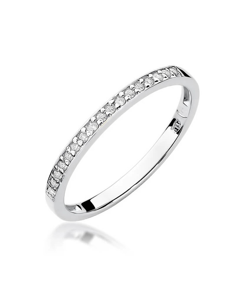 Złoty pierścionek z diamentem Białe złoto EW-306 0,09ct