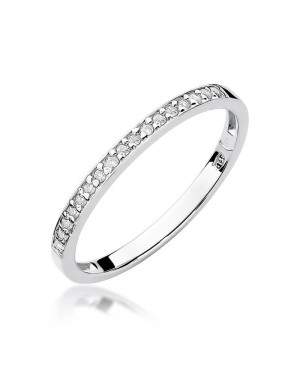 Złoty pierścionek z diamentem Białe złoto EW-306 0,09ct
