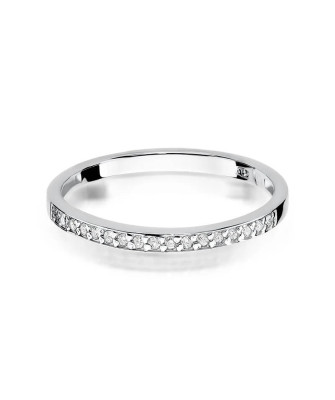 Złoty pierścionek z diamentem Białe złoto EW-306 0,09ct