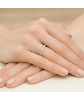 Gold ring with diamond White gold EW-306 0.09ct