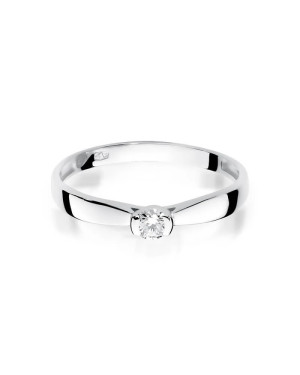 Pierścionek z diamentem białe złoto 0,08ct