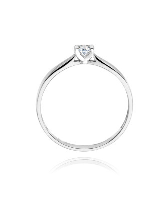 Pierścionek z diamentem białe złoto 0,08ct