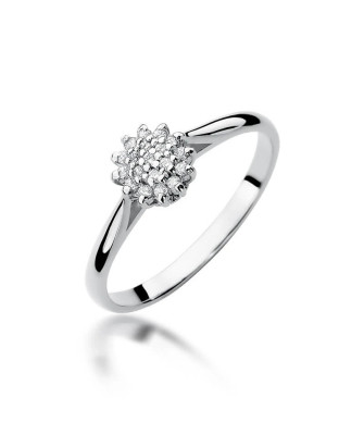 Engagement ring with diamond white gold 0.10ct