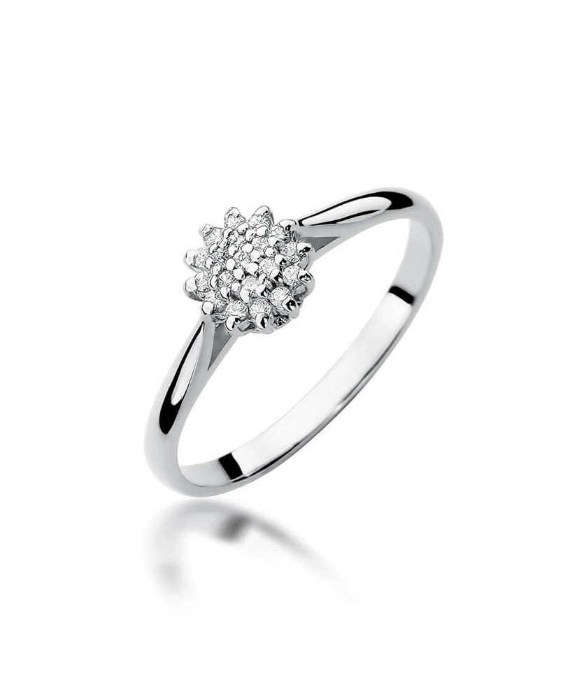 Engagement ring with diamond white gold 0.10ct