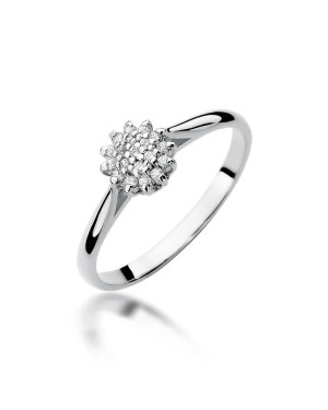 Engagement ring with diamond white gold 0.10ct
