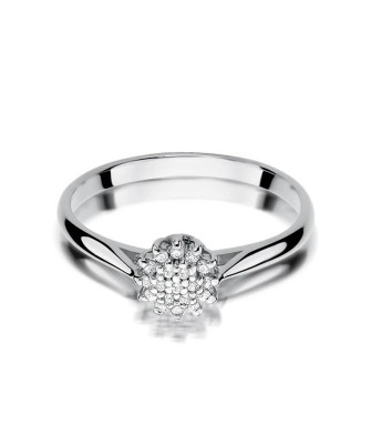Engagement ring with diamond white gold 0.10ct