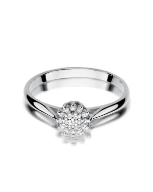 Pierścionek zaręczynowy z diamentem białe złoto 0,10ct