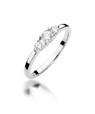 Złoty pierścionek z diamentem Białe złoto EW-377 0,33ct