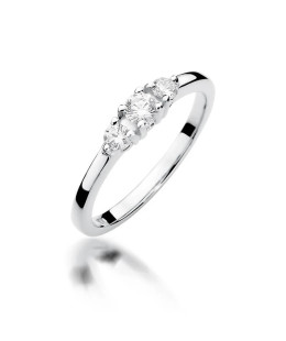 Gold ring with diamond White gold EW-377 0.33ct