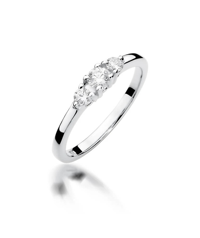 Złoty pierścionek z diamentem Białe złoto EW-377 0,33ct