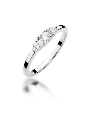 Złoty pierścionek z diamentem Białe złoto EW-377 0,33ct