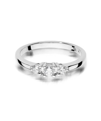 Gold ring with diamond White gold EW-377 0.33ct