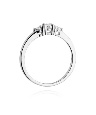 Złoty pierścionek z diamentem Białe złoto EW-377 0,33ct