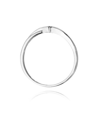 Złoty pierścionek z diamentem Białe złoto EW-191 0,04ct