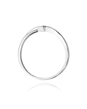 Złoty pierścionek z diamentem Białe złoto EW-191 0,04ct