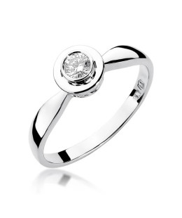 Gold ring with diamond white gold 0.15ct