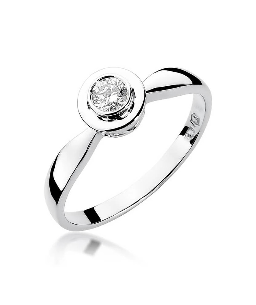 Gold ring with diamond white gold 0.15ct