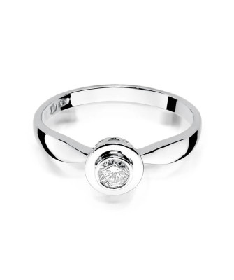 Gold ring with diamond white gold 0.15ct