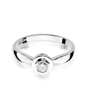 Gold ring with diamond white gold 0.15ct