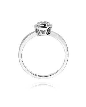Gold ring with diamond white gold 0.15ct