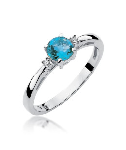 Gold ring with topaz white gold 0.50ct