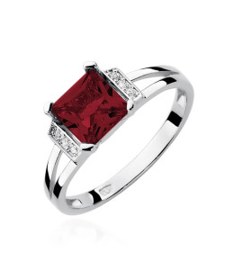 Ring with garnet white gold 1.30ct
