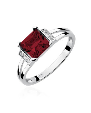 Ring with garnet white gold 1.30ct