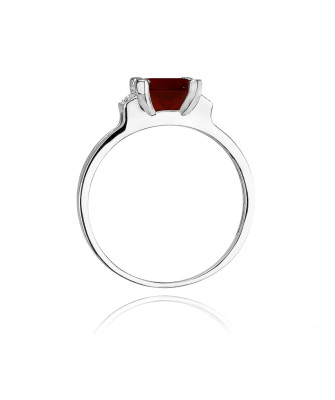 Pierścionek z granatem białe złoto 1,30ct