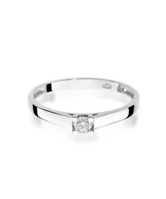 Engagement ring diamond white gold 0.10ct