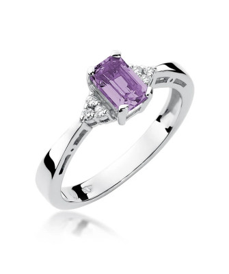 Gold ring with amethyst white gold 0.50ct