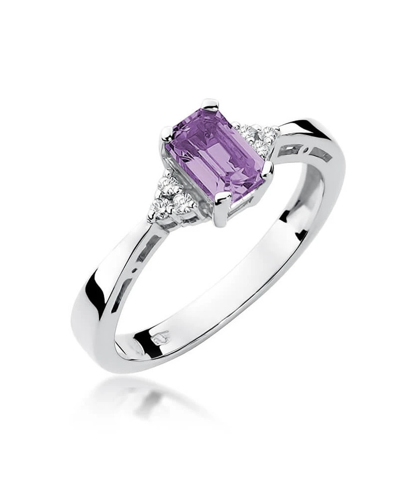 Gold ring with amethyst white gold 0.50ct