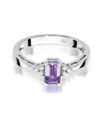 Gold ring with amethyst white gold 0.50ct
