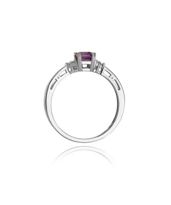 Gold ring with amethyst white gold 0.50ct