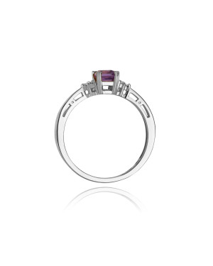 Gold ring with amethyst white gold 0.50ct