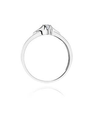 Pierścionek z białego złota z diamentem 0,12ct
