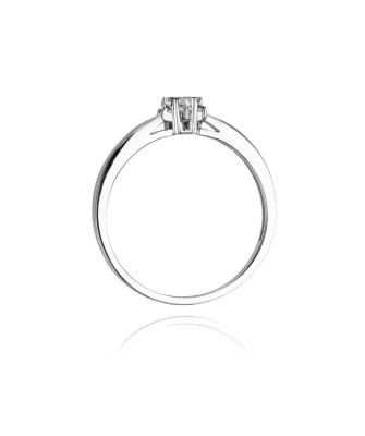 Pierścionek z białego złota z diamentem 0,15ct