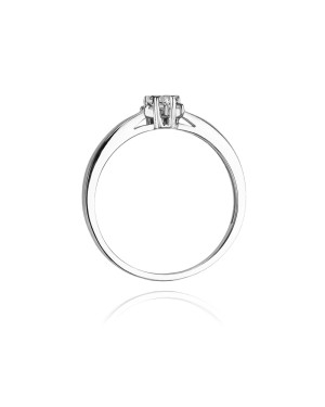 Pierścionek z białego złota z diamentem 0,15ct