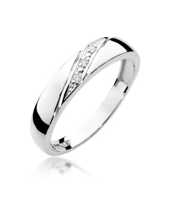 Diamond ring band white gold 0.02ct