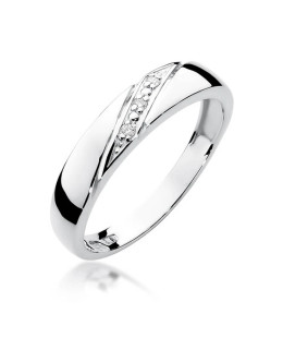 Diamond ring band white gold 0.02ct