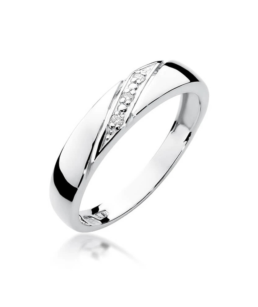 Diamond ring band white gold 0.02ct