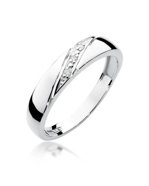 Diamond ring band white gold 0.02ct