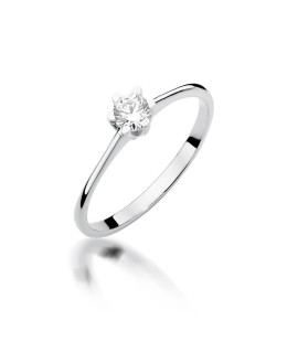 Engagement ring made of white gold 0.23ct