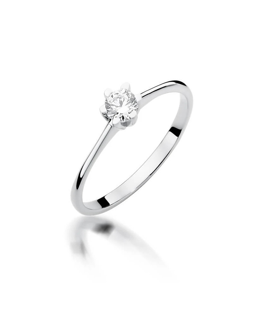 Engagement ring made of white gold 0.23ct