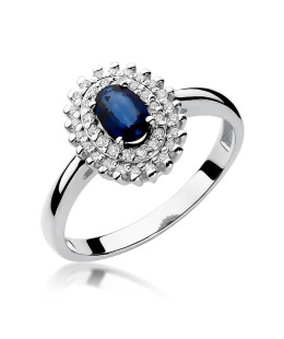 Gold ring with sapphire white gold 0.70ct