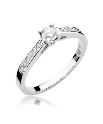 Pierścionek z białego złota diamenty 0,36ct