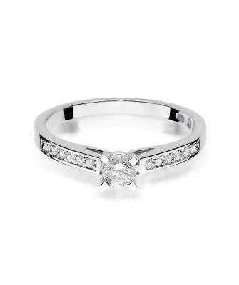 Pierścionek z białego złota diamenty 0,36ct
