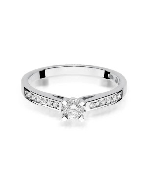 Pierścionek z białego złota diamenty 0,36ct