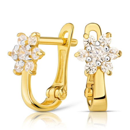 Gold flower earrings | GoldJewellery